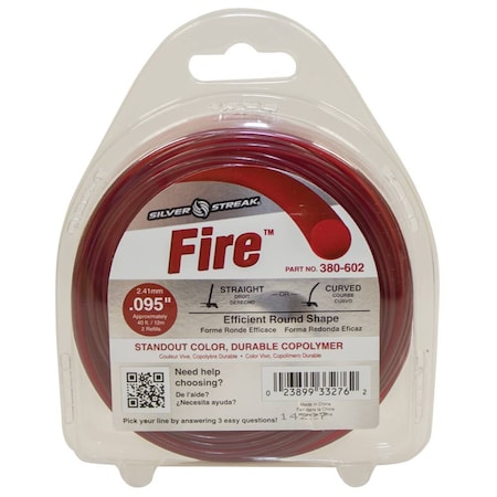 Stens Fire Trimmer Line - Durable Co-Polymer, Length 40' 380-602